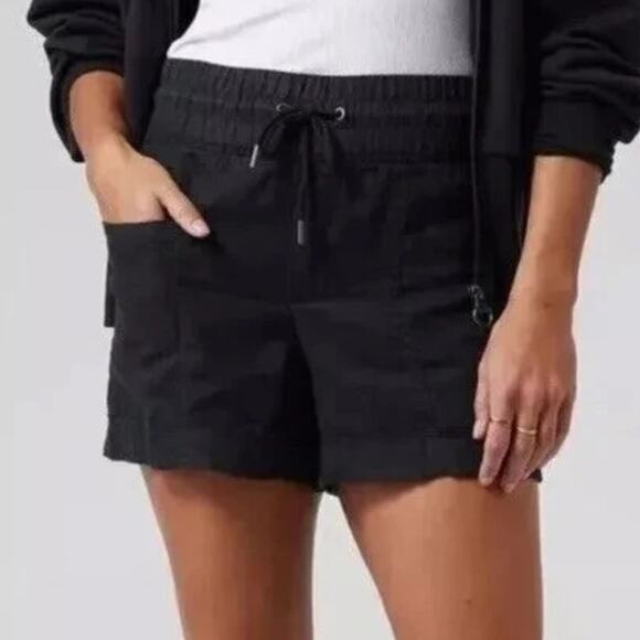 Athleta Women´s Cabo Linen 4" Black Lounge Minimalist Shorts Size 4 - Picture 1 of 6